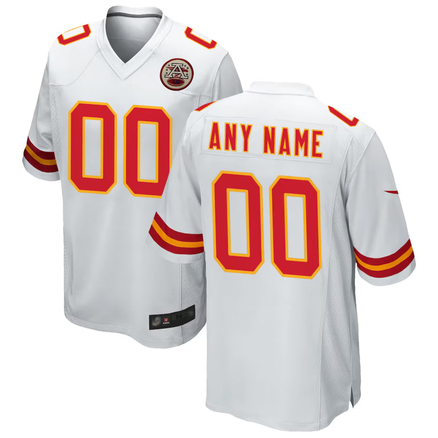 Mdoa Custom KC.Chiefs White Replica Game Stitched Jerseys