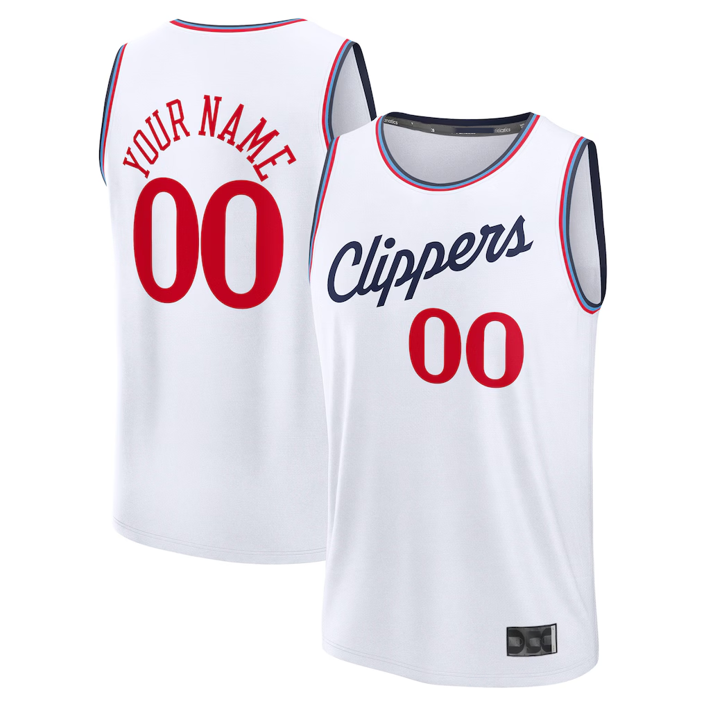 Mdoa Custom LA.Clippers White Fast Break Stitched Jerseys - Association Edition
