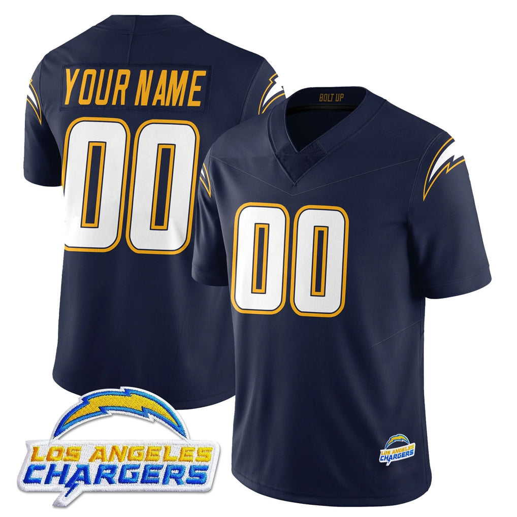 Mdoa Custom LA.Chargers Navy Elite Limited Home Game Any Name & Numbers Stitched Jerseys