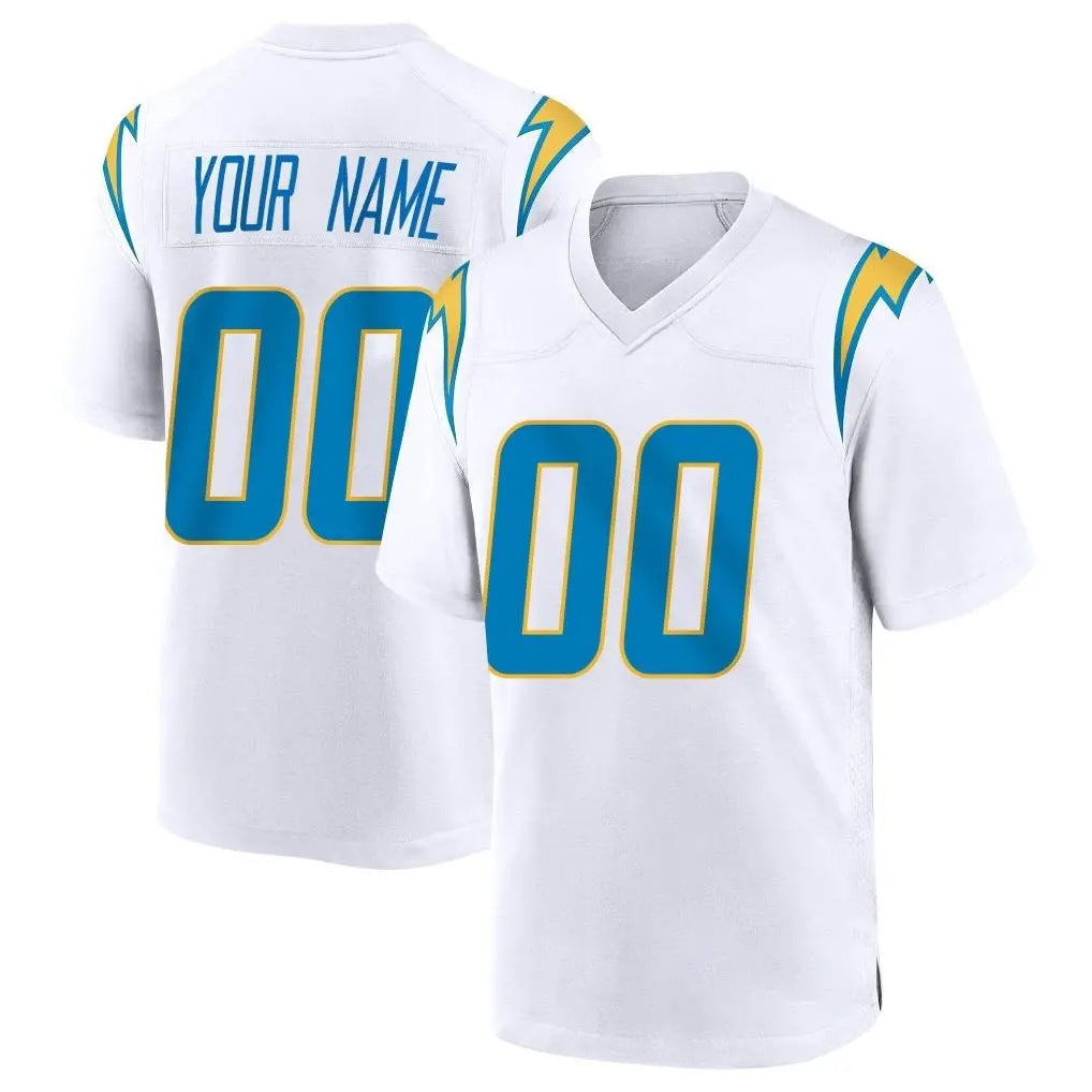 Mdoa Custom LA.Chargers White Home Game Any Name & Numbers Stitched Jerseys