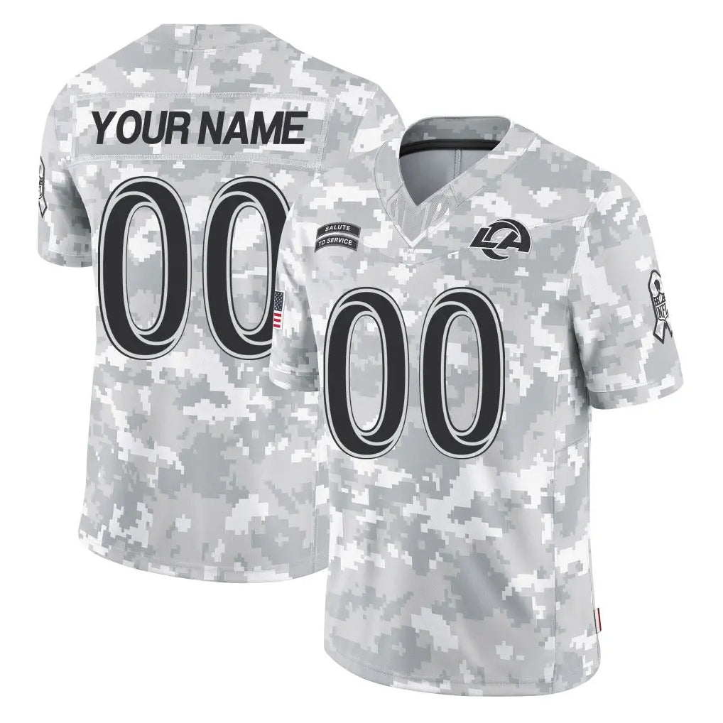 Mdoa Custom LA.Rams Arctic Camo Salute To Service Limited Game Any Name & Numbers Stitched Jerseys