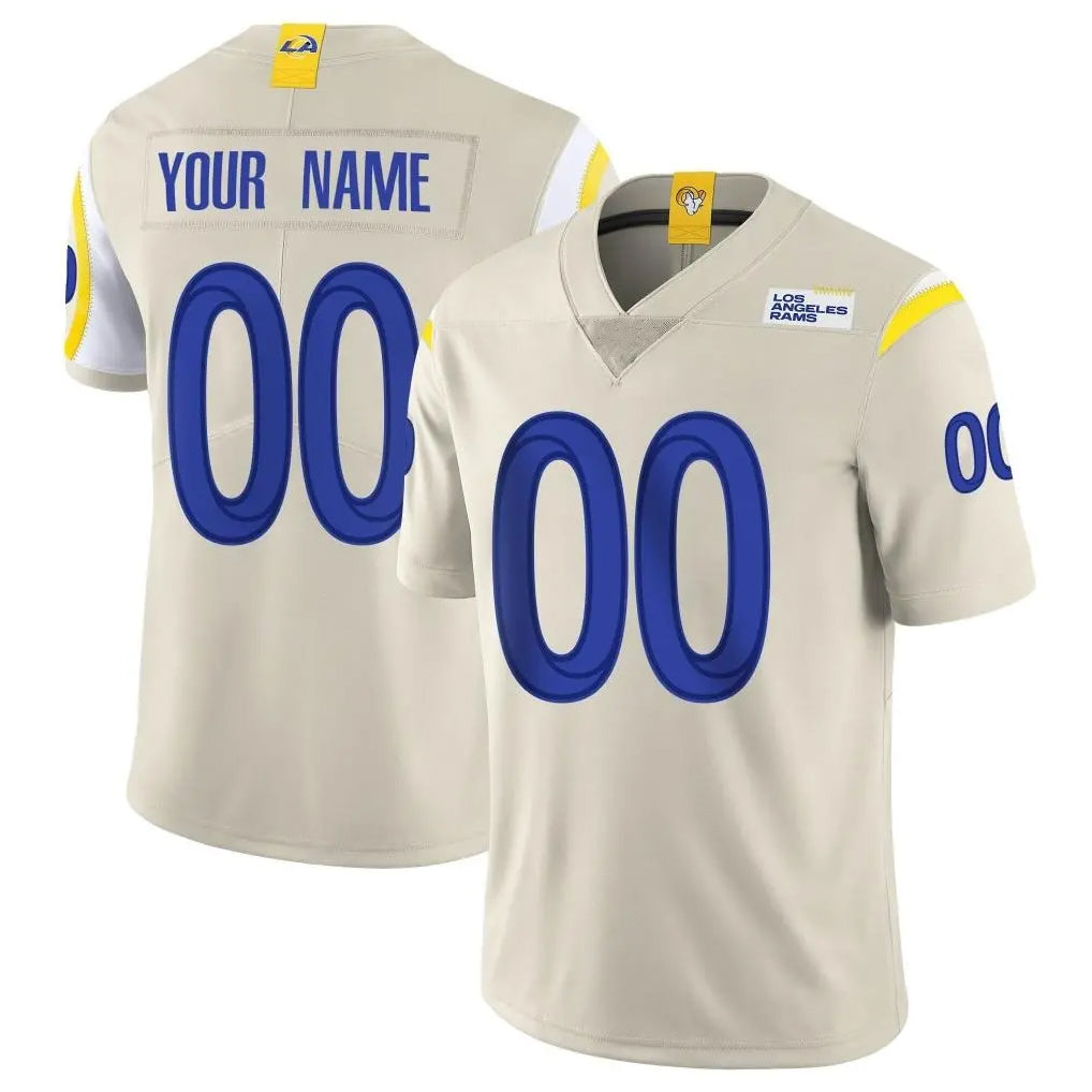 Mdoa Custom LA.Rams Bone Limited Vapor Home Game Any Name & Numbers Stitched Jerseys