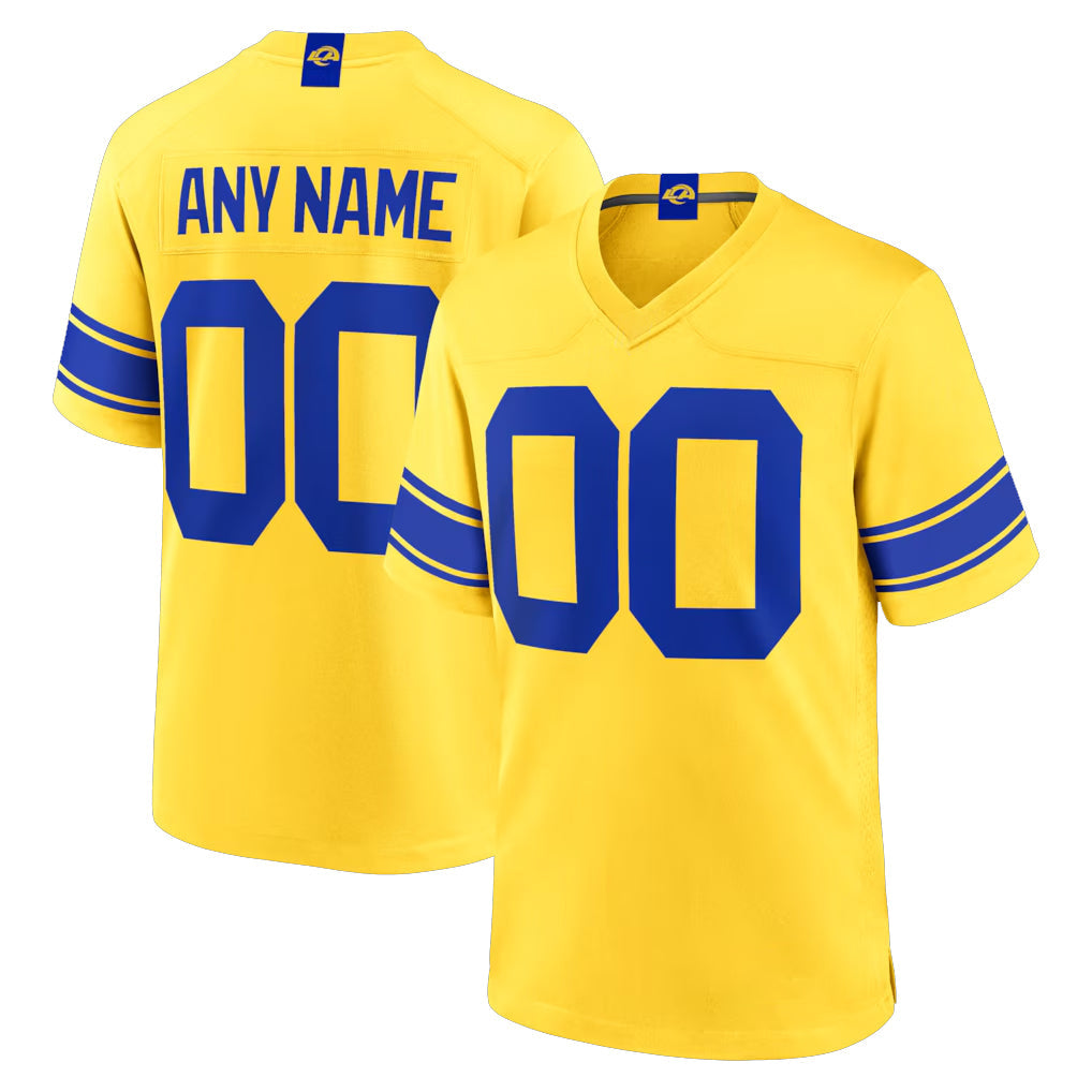 Mdoa Custom LA.Rams Gold Classic Sol Home Game Any Name & Numbers Stitched Jerseys
