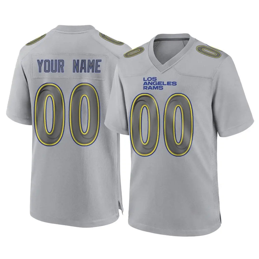 Mdoa Custom LA.Rams Gray Atmosphere Fashion Home Game Any Name & Numbers Stitched Jerseys