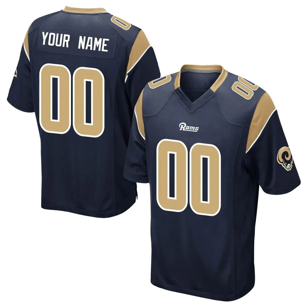 Mdoa Custom LA.Rams Navy Home Game Any Name & Numbers Stitched Jerseys