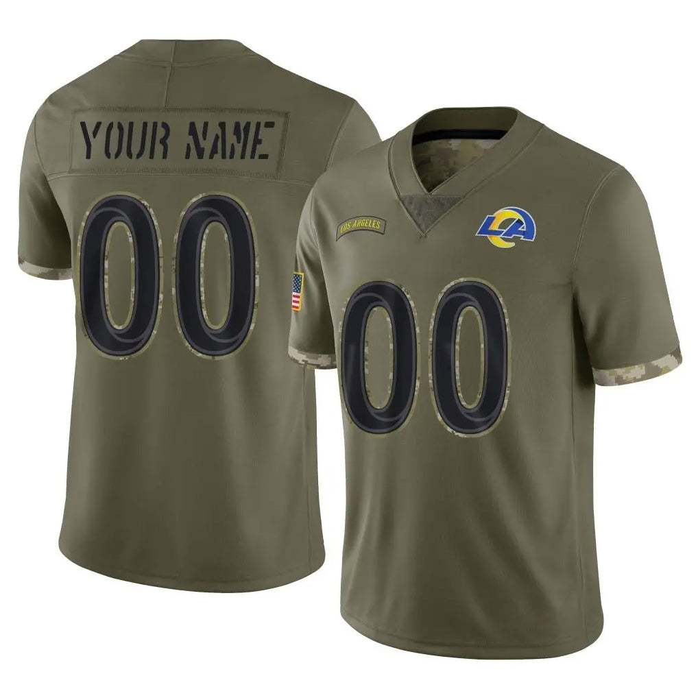 Mdoa Custom LA.Rams Olive Salute To Service Limited Any Name & Numbers Stitched Jerseys