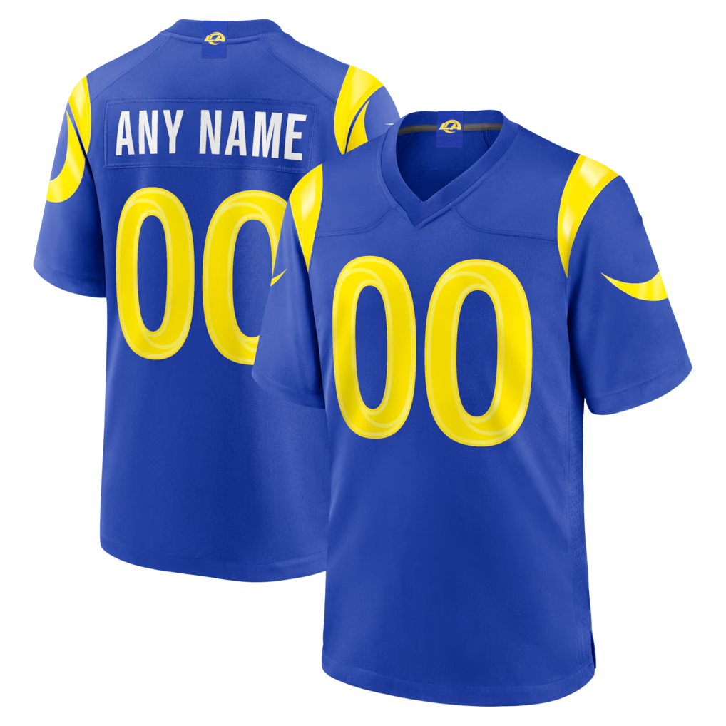 Mdoa Custom LA.Rams Royal Game Stitched Jerseys