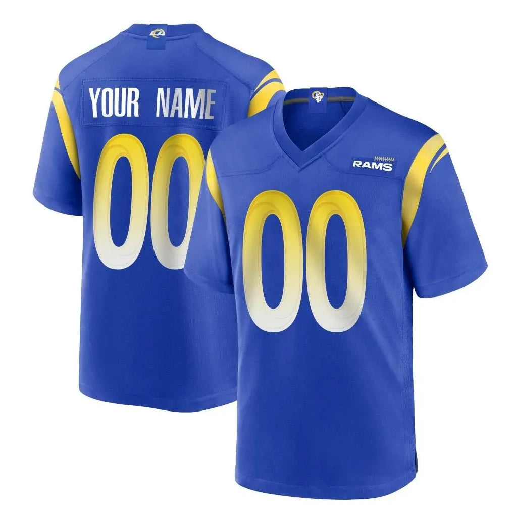 Mdoa Custom LA.Rams Royal Home Game Any Name & Numbers Stitched Jerseys