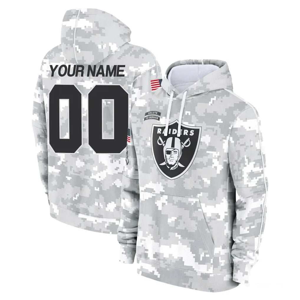 Mdoa Custom LV.Raiders Arctic Camo Salute to Service Hoodies Limited Game Any Name & Numbers Stitched Jerseys