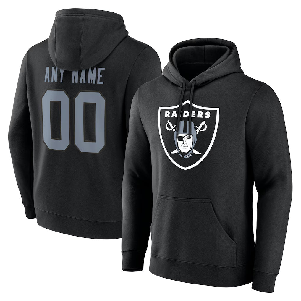 Mdoa Custom LV.Raiders Black LOGO Pullover Hoodies Home Game Any Name & Numbers Stitched Jerseys