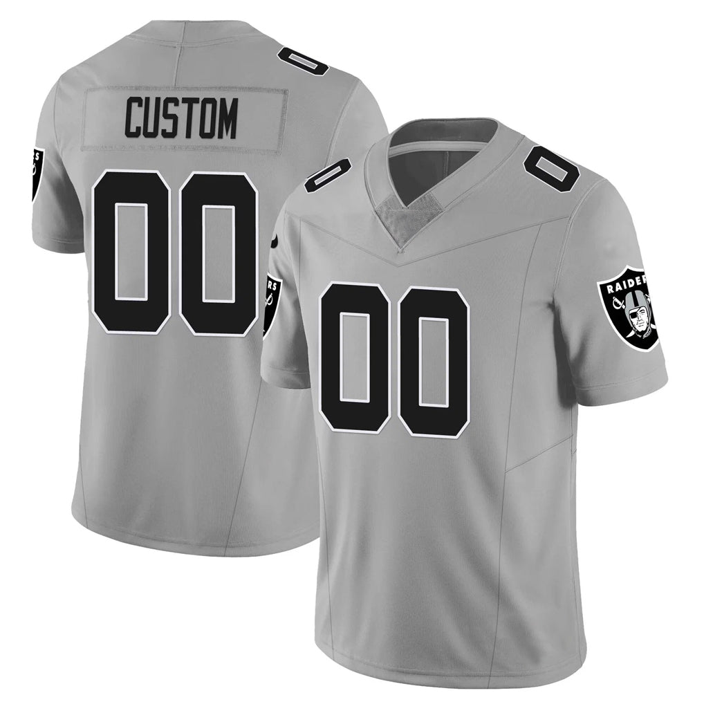 Mdoa Custom LV.Raiders Gray Limited Vapor F.U.S.E. Home Game Stitched Jerseys