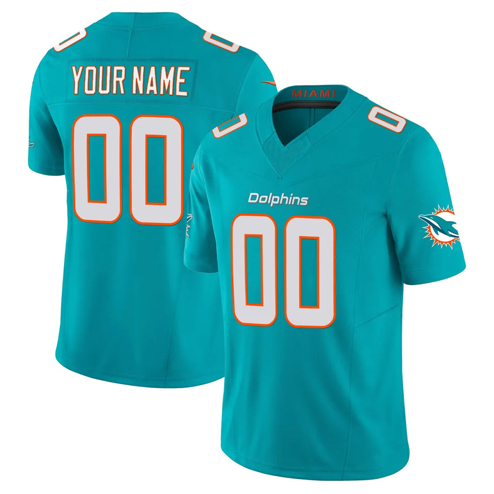 Mdoa Custom M.Dolphins Aqua Limited Vapor F.U.S.E. Home Game Any Name & Numbers Stitched Jerseys