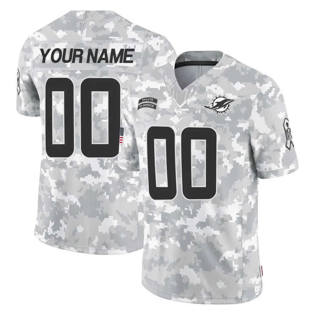 Mdoa Custom M.Dolphins Arctic Camo Salute To Service Limited Game Any Name & Numbers Stitched Jerseys