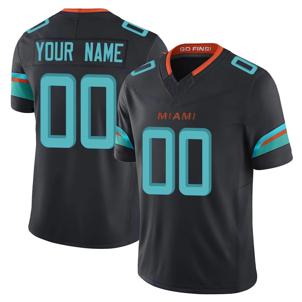 Mdoa Custom M.Dolphins Black Limited Pitch Rivalries Collection Home Game Any Name & Numbers Stitched Jerseys