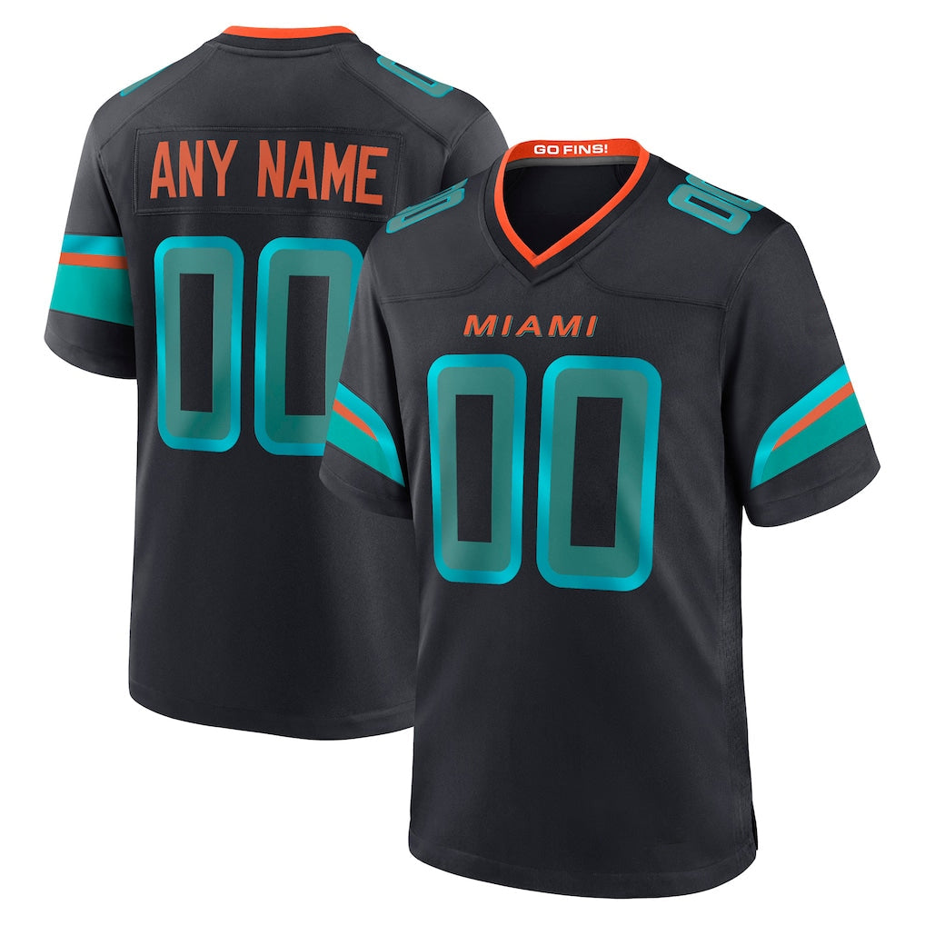 Mdoa Custom M.Dolphins Black Pitch Rivalries Collection Home Game Any Name & Numbers Stitched Jerseys