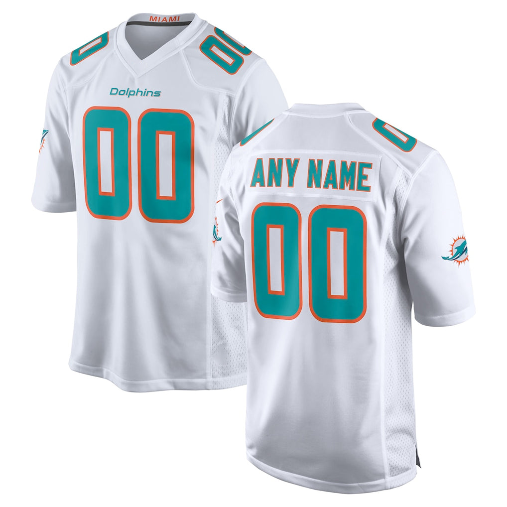 Mdoa Custom M.Dolphins White Game Home Any Name & Numbers Stitched Jerseys
