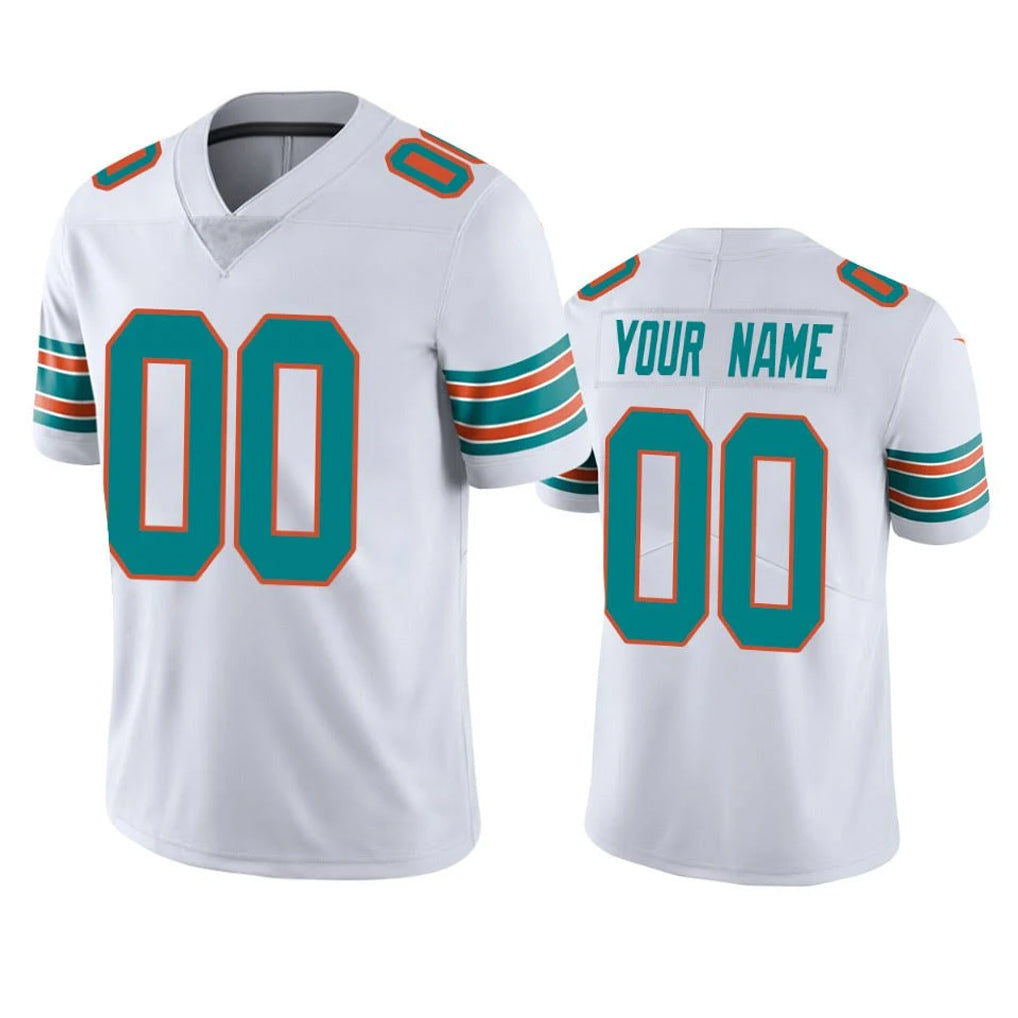 Mdoa Custom M.Dolphins White Limited Vapor Untouchable Home Game Any Name & Numbers Stitched Jerseys