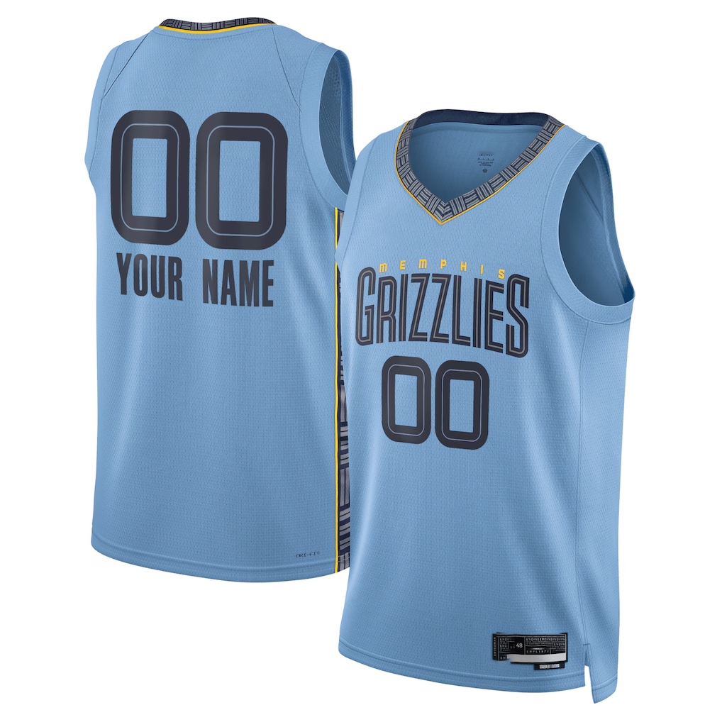 Mdoa Custom M.Grizzlies Blue 2022-2023 Swingman Stitched Jerseys- Statement Edition