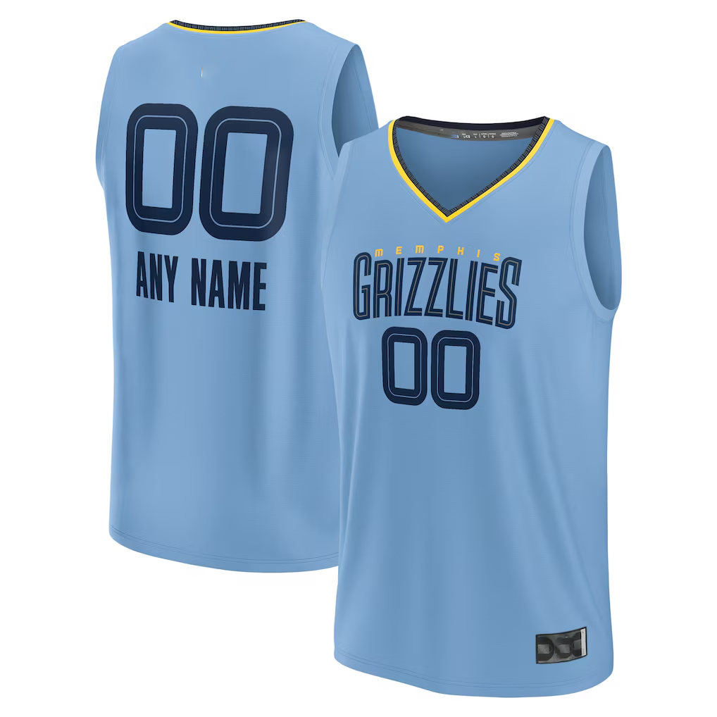 Mdoa Custom M.Grizzlies Light Blue Fast Break Stitched Jerseys- Statement Edition
