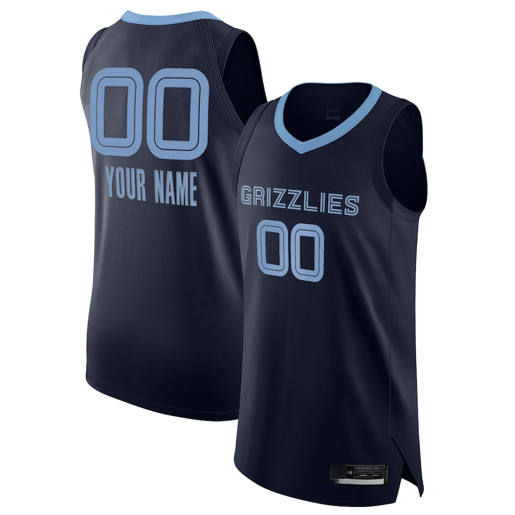 Mdoa Custom M.Grizzlies Navy 2020-2021 Authentic Stitched Jerseys- Icon Edition