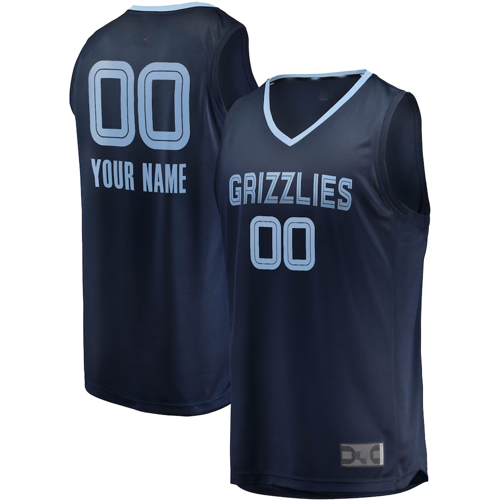 Mdoa Custom M.Grizzlies Navy Fast Break Replica Stitched Jerseys- Icon Edition