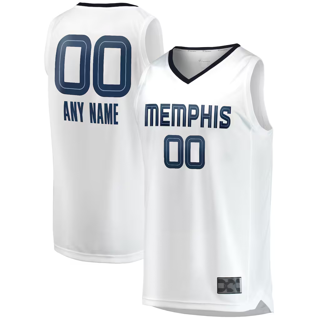 Mdoa Custom M.Grizzlies White Fast Break Replica Stitched Jerseys- Association Edition