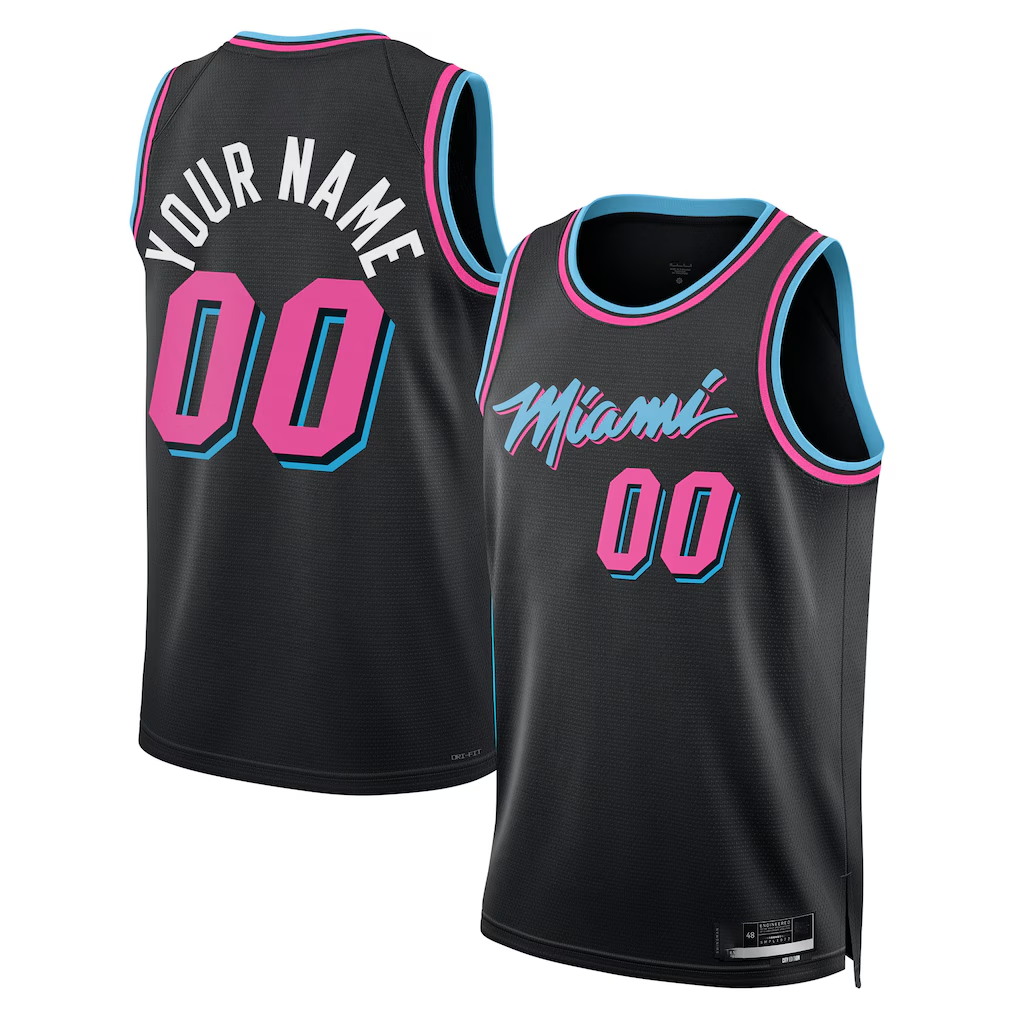 Mdoa Custom M.Heat Black 202526 City Edition Swingman Jerseys