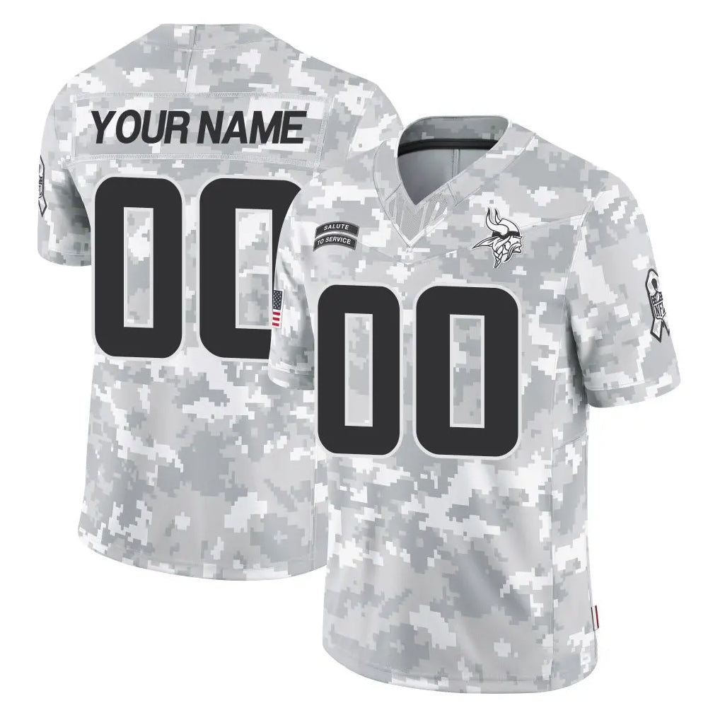 Mdoa Custom MN.Vikings Arctic Camo Salute To Service Limited Game Any Name & Numbers Stitched Jerseys