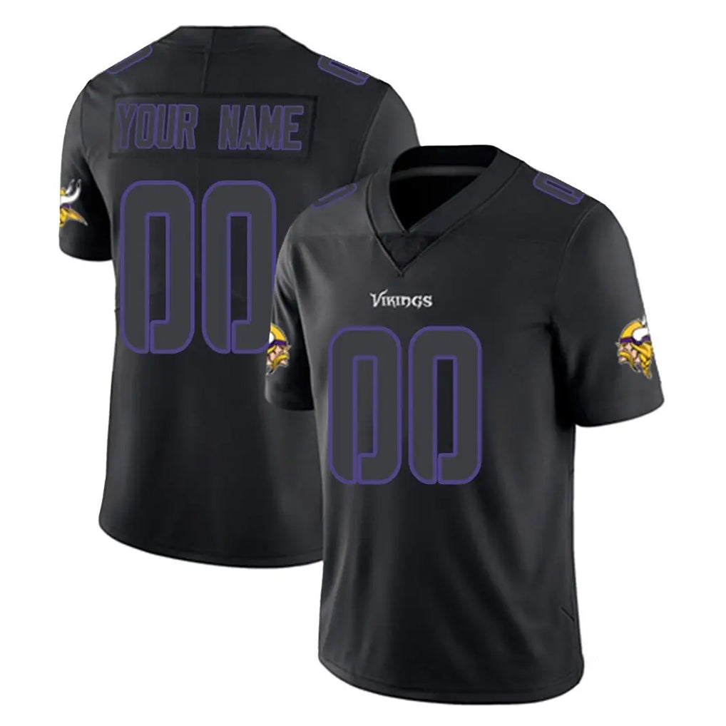 Mdoa Custom MN.Vikings Black Impact Limited Home Game Any Name & Numbers Stitched Jerseys