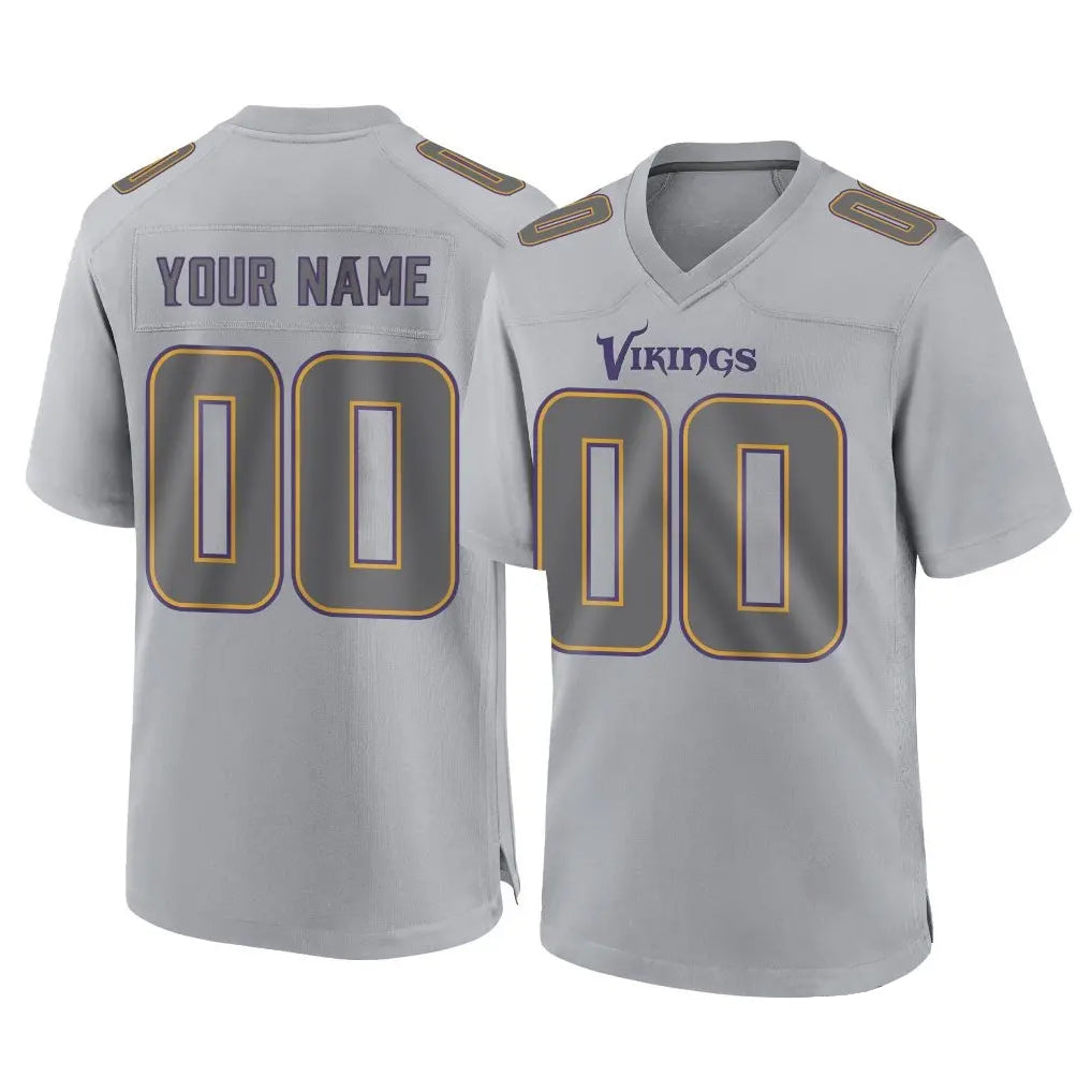 Mdoa Custom MN.Vikings Gray Atmosphere Fashion Home Game Any Name & Numbers Stitched Jerseys
