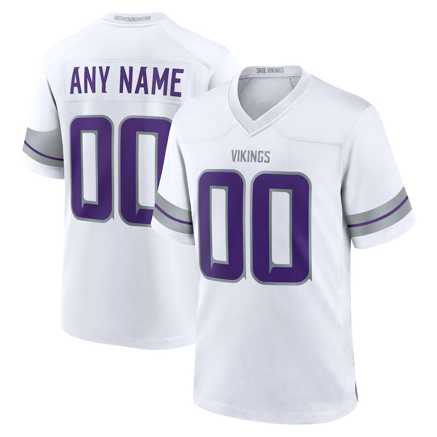 Mdoa Custom MN.Vikings White Alternate Game Stitched Jerseys
