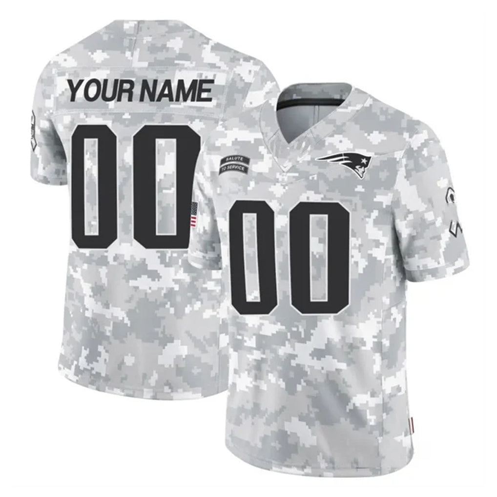Mdoa Custom NE.Patriots Arctic Camo Salute To Service Limited Game Any Name & Numbers Stitched Jerseys