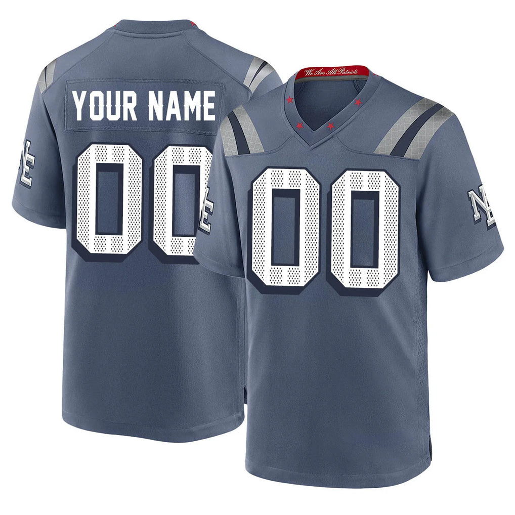 Mdoa Custom NE.Patriots Blue Rivalries Collection Home Game Any Name & Numbers Stitched Jerseys