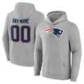 Mdoa Custom NE.Patriots Gray LOGO Pullover Hoodies Home Game Any Name & Numbers Stitched Jerseys