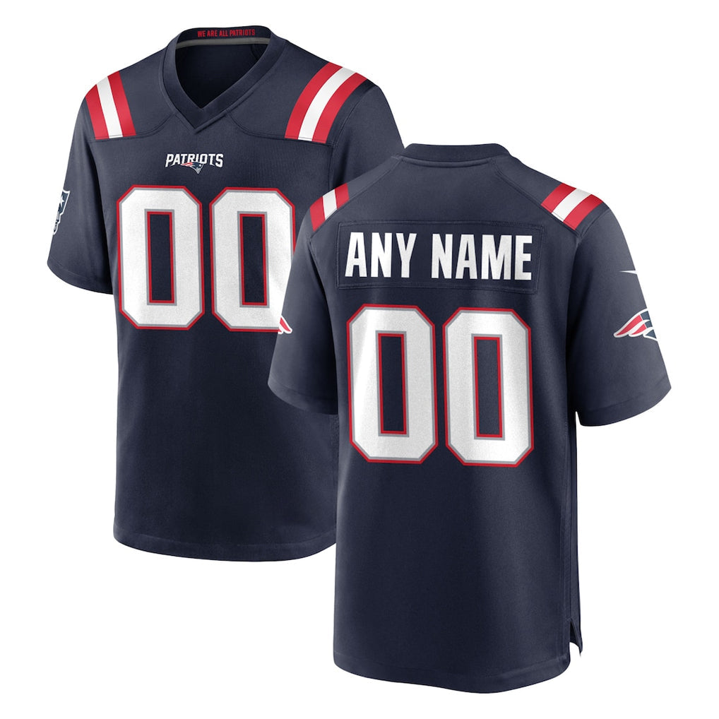 Mdoa Custom NE.Patriots Navy Home Game Any Name & Numbers Stitched Jerseys
