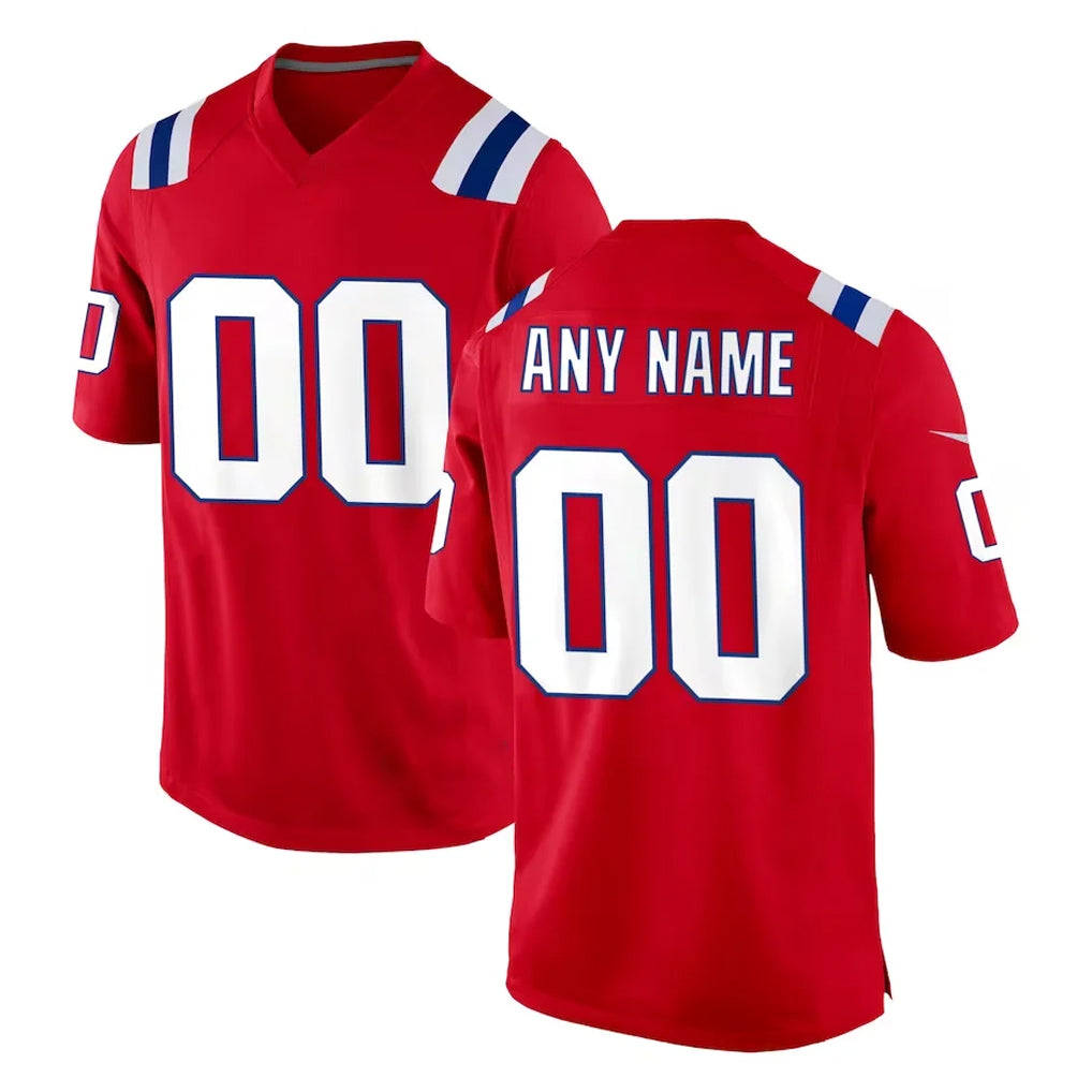 Mdoa Custom NE.Patriots Red Home Game Any Name & Numbers Stitched Jerseys