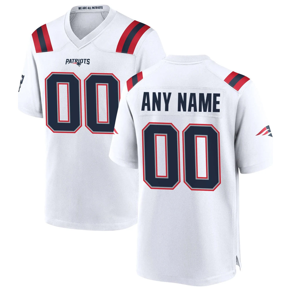 Mdoa Custom NE.Patriots White Home Game Any Name & Numbers Stitched Jerseys