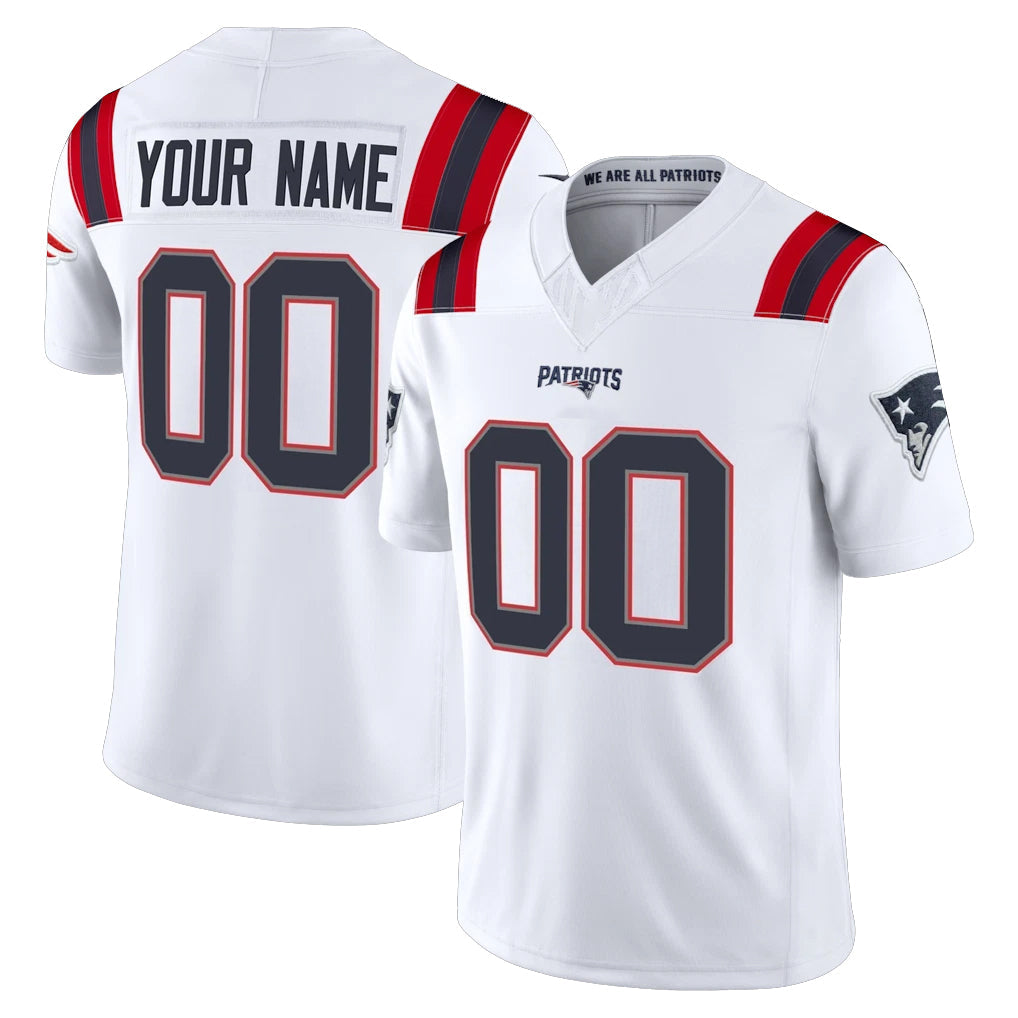 Mdoa Custom NE.Patriots White Limited Vapor F.U.S.E. Home Game Any Name & Numbers Stitched Jerseys