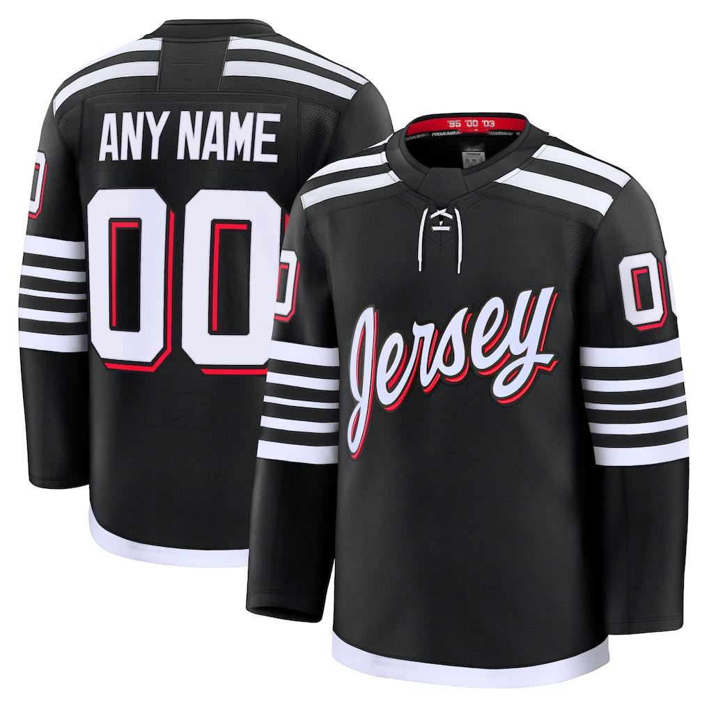 Mdoa Custom N.Jersey Devils Black Alternate Premium Jerseys