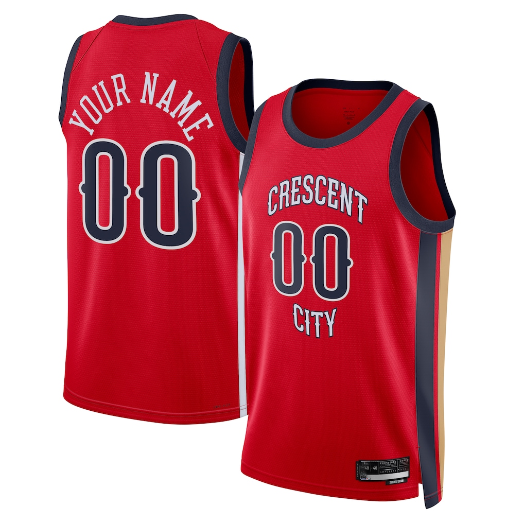 Mdoa Custom NO.Pelicans Jordan Brand Red Swingman Stitched Jerseys- Statement Edition