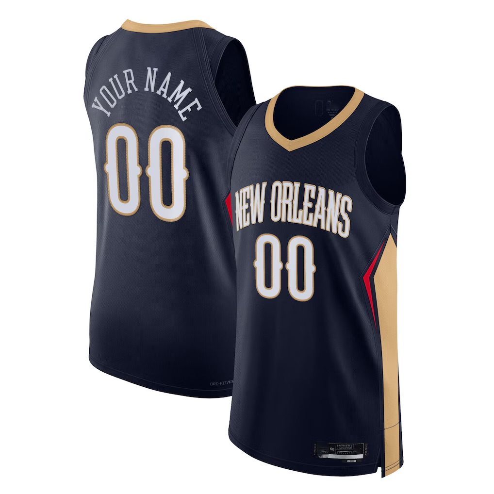Mdoa Custom NO.Pelicans Navy 2021-2022 Diamond Authentic Stitched Jerseys- Icon Edition