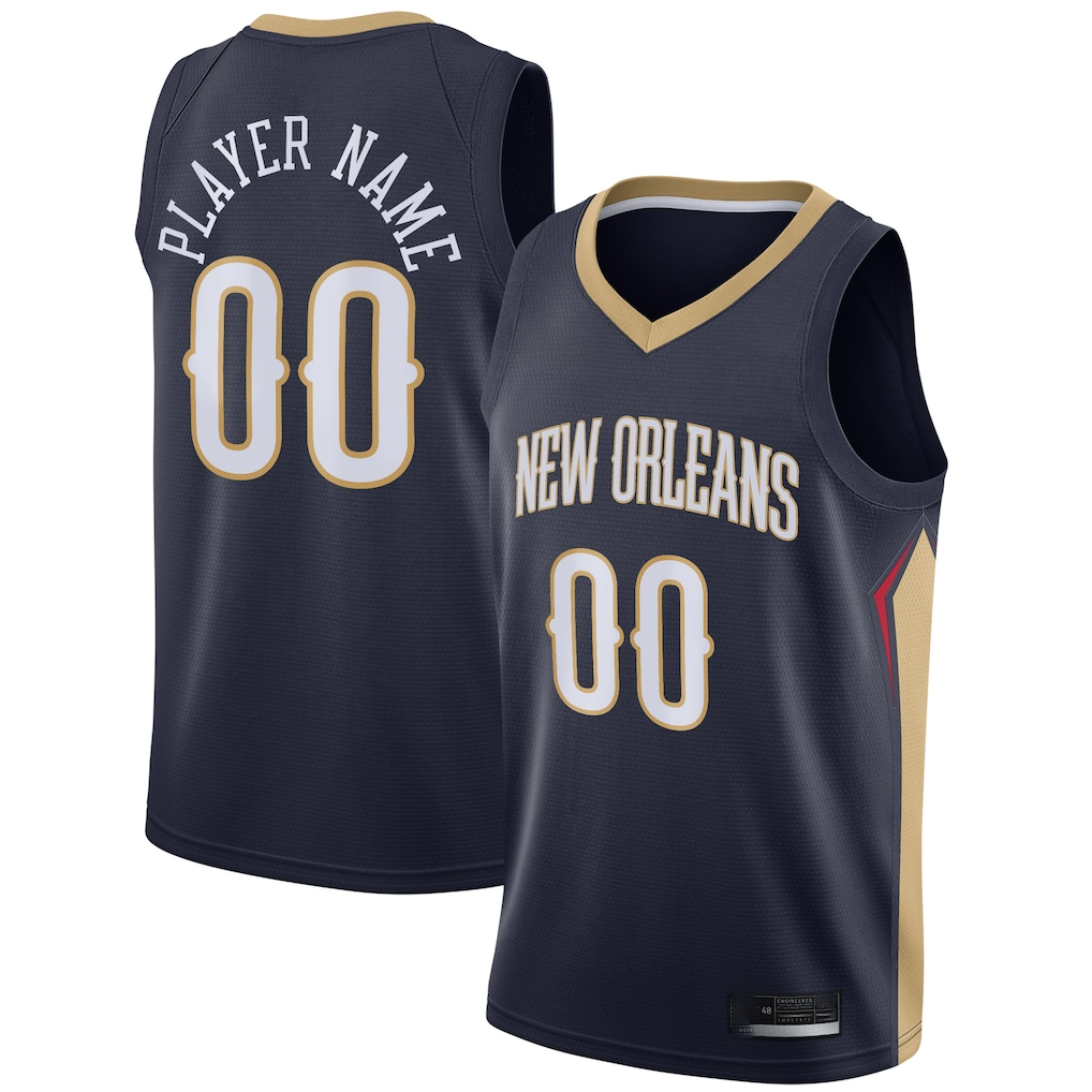 Mdoa Custom NO.Pelicans Navy Swingman Stitched Jerseys- Icon Edition