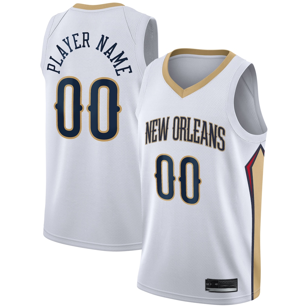 Mdoa Custom NO.Pelicans White 2020-2021 Swingman Stitched Jerseys- Association Edition