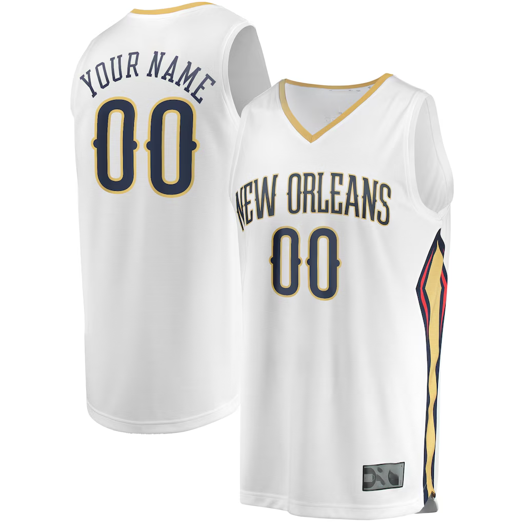 Mdoa Custom NO.Pelicans White Fast Break Stitched Jerseys- Association Edition