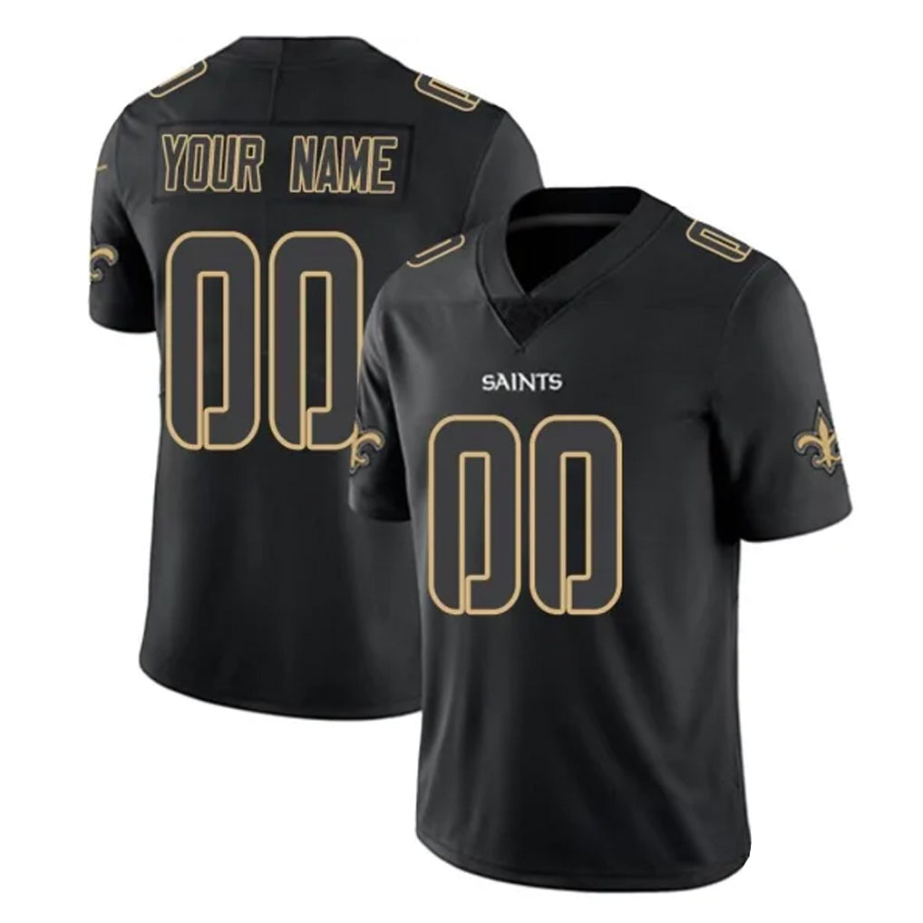 Mdoa Custom NO.Saints Black Impact Limited Home Game Any Name & Numbers Stitched Jerseys