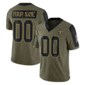 Mdoa Custom NO.Saints Olive Salute To Service Limited Game Any Name & Numbers Stitched Jerseys