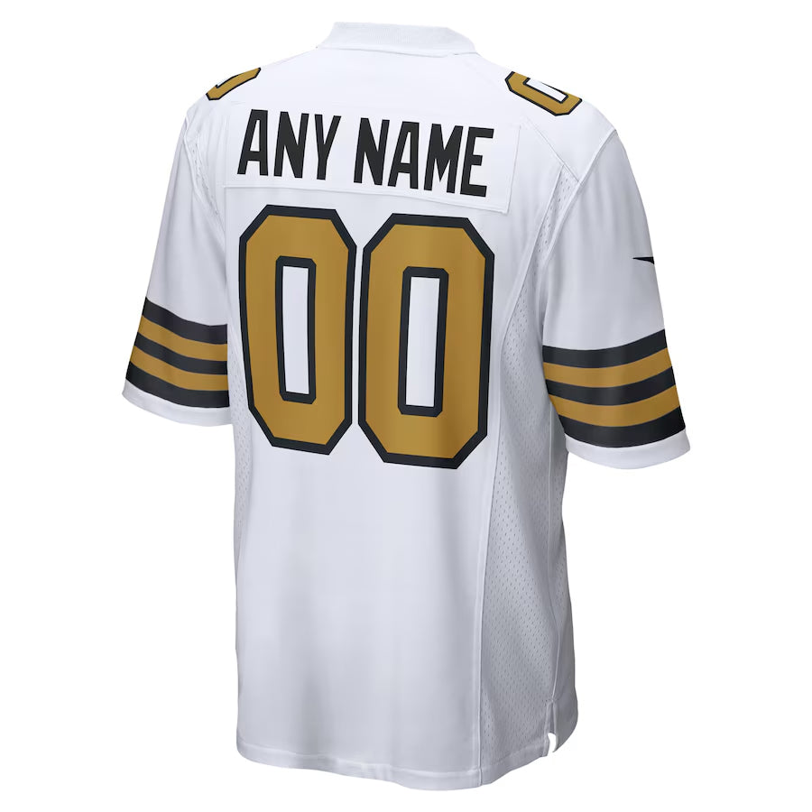 Mdoa Custom NO.Saints White Alternate Game Stitched Jerseys