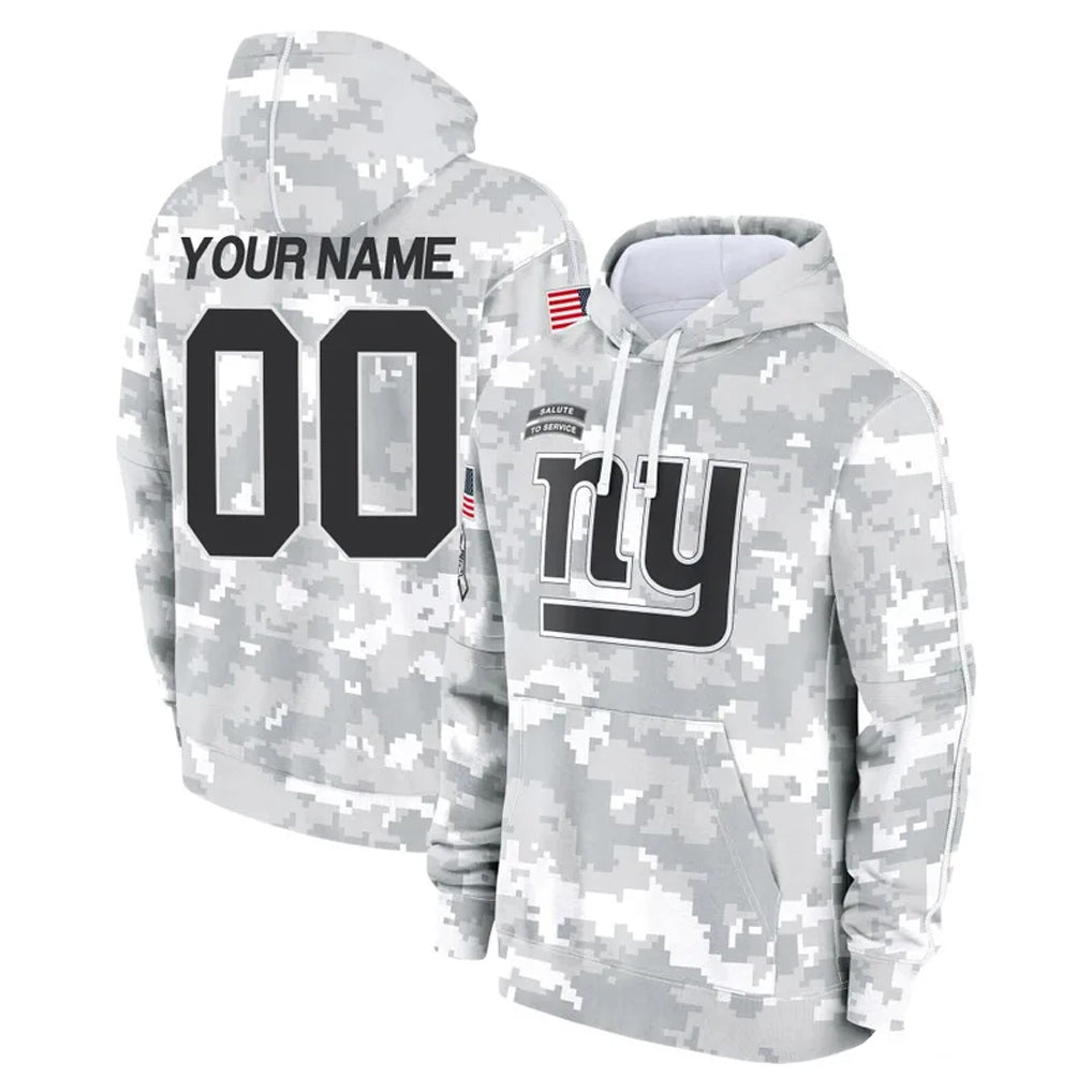 Mdoa Custom NY.Giants Arctic Camo Salute to Service Pullover Hoodies Limited Game Any Name & Numbers Stitched Jerseys
