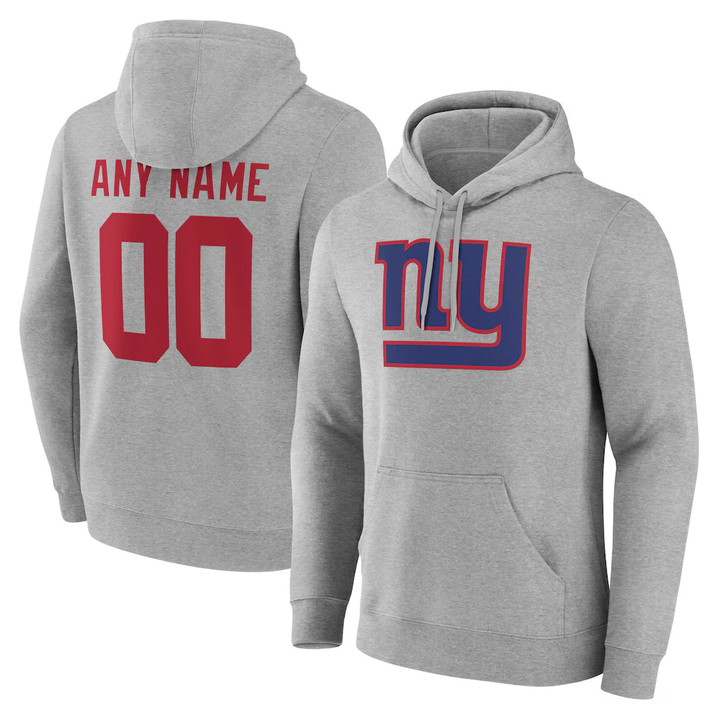 Mdoa Custom NY.Giants Gray Pullover Hoodies Limited Game Any Name & Numbers Stitched Jerseys