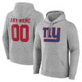 Mdoa Custom NY.Giants Gray Pullover Hoodies Limited Game Any Name & Numbers Stitched Jerseys